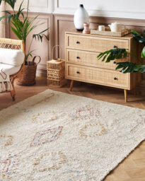 Beliani Rug Bettiah Beige 140 X 200 Cm Cotton - thumbnail 2