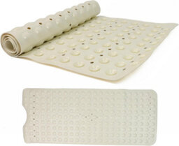 Divchi Shower Bath Mat Non Slip Anti Mould & Mildew With Strong Suction Cups Grip And Drain Holes Beige 40X100Cm - thumbnail 1