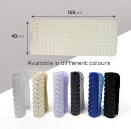 Divchi Shower Bath Mat Non Slip Anti Mould & Mildew With Strong Suction Cups Grip And Drain Holes Beige 40X100Cm - thumbnail 5
