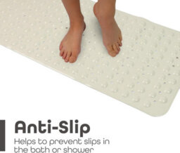 Divchi Shower Bath Mat Non Slip Anti Mould & Mildew With Strong Suction Cups Grip And Drain Holes Beige 40X100Cm - thumbnail 3