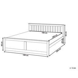 Beliani Bed Pine Wood Olendon 180 X 200 Cm (Eu Super King) Light Brown - thumbnail 3