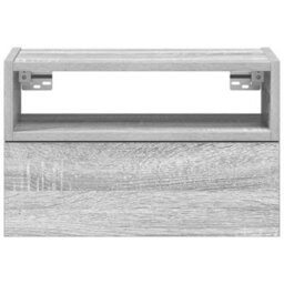 Berkfield Wall-Mounted Bedside Cabinet Grey Sonoma 45X26X28.5 Cm - thumbnail 4
