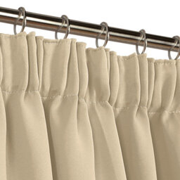 Ameha Cream 230 Gsm Plain Thermal Blackout Pencil Pleat Door Curtain For Bedroom Single Panel Energy Saving 66'' X 84'' Uk Home - thumbnail 7