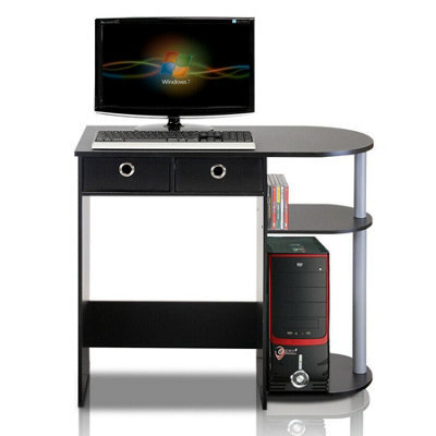 Walplus Furinno Go Green Home Laptop Notebook Computer Desk/table, Black/grey/black - image 1
