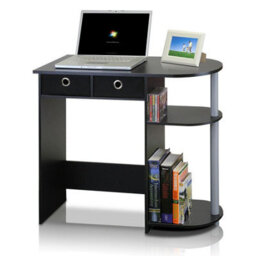 Walplus Furinno Go Green Home Laptop Notebook Computer Desk/table, Black/grey/black - thumbnail 2