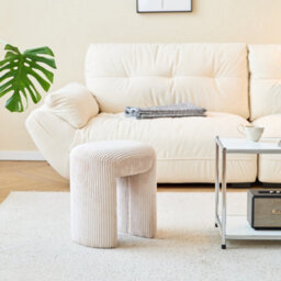 Nordlys Beige Velvet Pouf With Storage Countryside Style Living Room - thumbnail 3