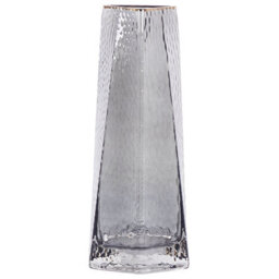 Beliani Flower Vase Lilaia Glass 27 Cm Grey - thumbnail 1