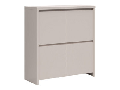 Arte Kaspian 105Cm 4 Door Cabinet In Cashmere, Modern Tall Sideboard Storage Unit - image 1