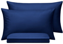 Oxford Homeware Plain Dyed Pillowcase Pair (W)50X(L)75 Cm- Soft Breathable Easy Care Standard Size Bed Pillow Covers Navy - thumbnail 1