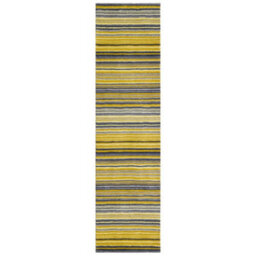 Melrose Mubai Stripe Wool Made Ochre Runner Area Rug 060/230Cm - thumbnail 5