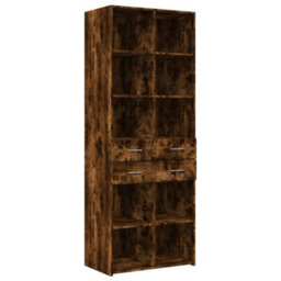 Vidaxl Highboard Smoked Oak 70X42.5X185 Cm Engineered Wood - thumbnail 2