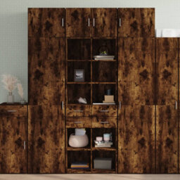 Vidaxl Highboard Smoked Oak 70X42.5X185 Cm Engineered Wood - thumbnail 1