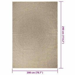 Vidaxl Rug Zizur Beige 200X290 Cm Jute Look Indoor And Outdoor - thumbnail 3