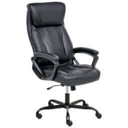 Beliani Executive Chair Proud Faux Leather Black