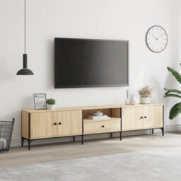 Vidaxl Tv Cabinet With Drawer Sonoma Oak 200X25X44 Cm Engineered Wood - thumbnail 3
