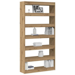 Berkfield Bookcase Artisan Oak Solid Wood 100 X 30 X 198 Cm Bookshelves - thumbnail 3