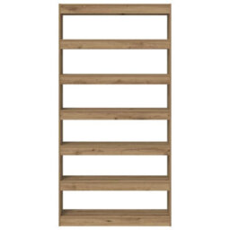 Berkfield Bookcase Artisan Oak Solid Wood 100 X 30 X 198 Cm Bookshelves - thumbnail 5