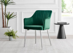 Furniturebox Uk Novara White High Gloss 120Cm Round Dining Table & 4 Green Calla Silver Leg Chairs - thumbnail 7
