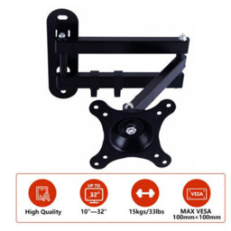 "Sundaze Monitor Tv Wall Mount Bracket Swivel & Tilt For 10"" - 32"" Led Curved Qled Qe 4K Lcd Oled Suhd Uhd" - thumbnail 6