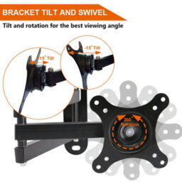 "Sundaze Monitor Tv Wall Mount Bracket Swivel & Tilt For 10"" - 32"" Led Curved Qled Qe 4K Lcd Oled Suhd Uhd" - thumbnail 3