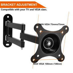 "Sundaze Monitor Tv Wall Mount Bracket Swivel & Tilt For 10"" - 32"" Led Curved Qled Qe 4K Lcd Oled Suhd Uhd" - thumbnail 2