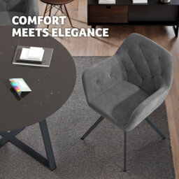 Tectake 1 Armchair Lucia - Padded, Quilted Pattern, 180 Degree Swivel Chair  - Anthracite - thumbnail 9