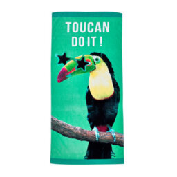 Catherine Lansfield Toucan Do It Absorbent Beach Towel Green 76X160Cm - thumbnail 3