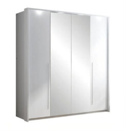 Arte Brema 210Cm Swing Bi-Folding Door Wardrobe In White Matte - Light, Space, And Organised Living - thumbnail 2