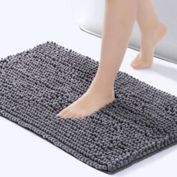 Bath Mat Anti Slip Soft Washable Rugs Water Absorbent Shower Mat Bathroom Mats Dark Grey 40Cm X 60Cm - thumbnail 1