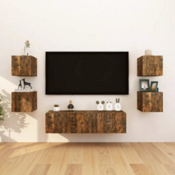Berkfield Wall Mounted Tv Cabinet 2 Pcs Smoked Oak 30.5X30X30 Cm - thumbnail 6