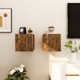 Berkfield Wall Mounted Tv Cabinet 2 Pcs Smoked Oak 30.5X30X30 Cm - thumbnail 3