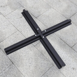 Living And Home Black Metal Free Standing Garden Parasol Cross Base Patio Umbrella Base 700 X 700 mm - thumbnail 2