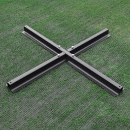Living And Home Black Metal Free Standing Garden Parasol Cross Base Patio Umbrella Base 700 X 700 mm - thumbnail 1