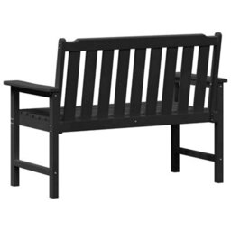 Walplus Garden Bench With Cushion Black 120 X 59 X 88Cm Hdpe - thumbnail 7