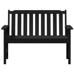 Walplus Garden Bench With Cushion Black 120 X 59 X 88Cm Hdpe - thumbnail 5
