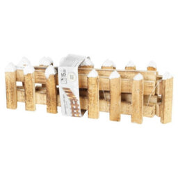 Urbn-Living Urbnliving 90Cm Led Light Wooden Snow Picket 1 Fence Small Size Brown Christmas Tree Xmas Skirt Stand Border Decor - thumbnail 4
