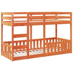 Berkfield Bunk Bed Wax Brown 75X190 Cm Solid Wood Pine - thumbnail 2