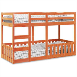 Berkfield Bunk Bed Wax Brown 75X190 Cm Solid Wood Pine - thumbnail 1