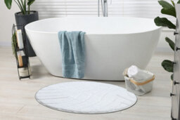 RugsX Bathroom Rug Supreme Circle Waves, Non-Slip, Soft - White  Circle 50 Cm - thumbnail 3
