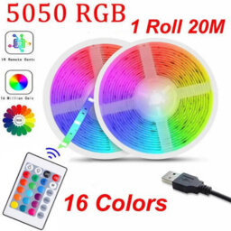 20M Rgb Led Strip Lights With 44 Key Remote And Usb Power, 5050 Colour Changing Tape For Kitchen, Cabinets - thumbnail 2