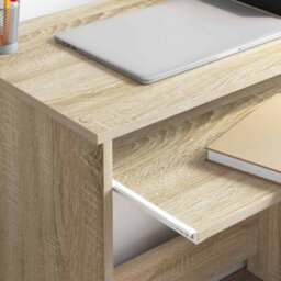 Berkfield Modern Sonoma Oak Computer Desk Sonoma Oak Mdf With Oak Veneer Medium - thumbnail 4