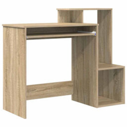 Berkfield Modern Sonoma Oak Computer Desk Sonoma Oak Mdf With Oak Veneer Medium