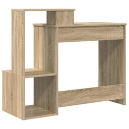 Berkfield Modern Sonoma Oak Computer Desk Sonoma Oak Mdf With Oak Veneer Medium - thumbnail 8