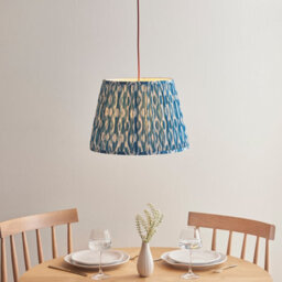 Loops Elegant 2 Pack Of Aged Brass Ceiling Pendant Lights With Marlin Blue Shades - thumbnail 2
