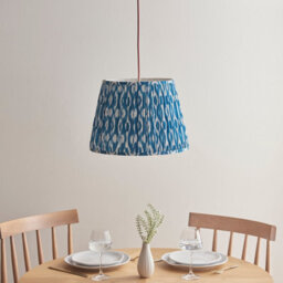 Loops Elegant 2 Pack Of Aged Brass Ceiling Pendant Lights With Marlin Blue Shades - thumbnail 3