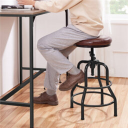 Yaheetech Rustic Swivel Bar Stool For Kitchen Bar Brown - thumbnail 7