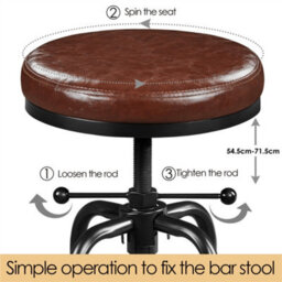 Yaheetech Rustic Swivel Bar Stool For Kitchen Bar Brown - thumbnail 5