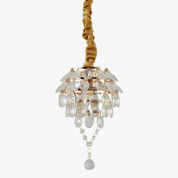 Living And Home E27 Elegant Gold Crystal Chandelier, Ceiling Pendant Light With Crystal Pendant - thumbnail 4
