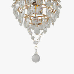 Living And Home E27 Elegant Gold Crystal Chandelier, Ceiling Pendant Light With Crystal Pendant - thumbnail 6