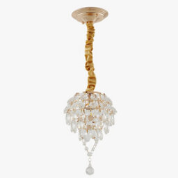 Living And Home E27 Elegant Gold Crystal Chandelier, Ceiling Pendant Light With Crystal Pendant - thumbnail 3
